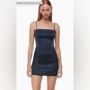 Sunday Best Midnight Blue Shimmer Satin Mini Dress Size 12